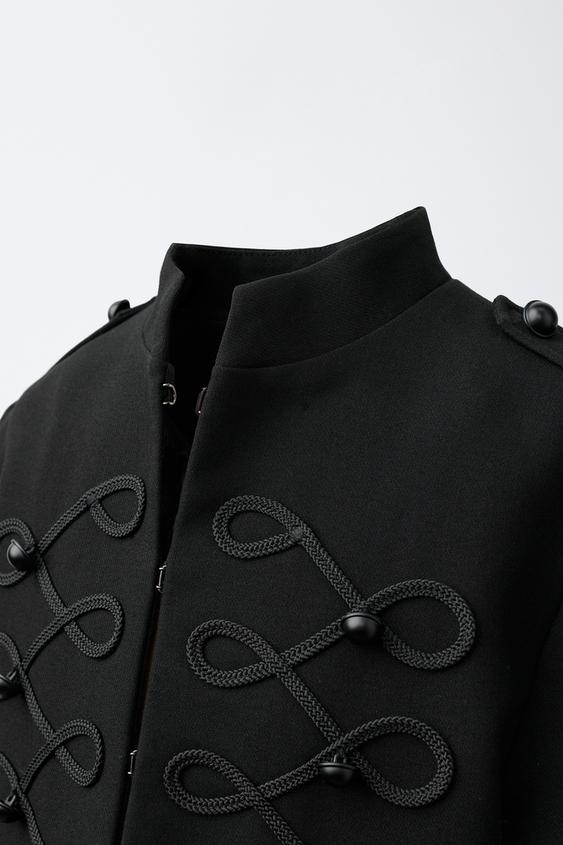 VESTE CINTRÉE À BOUTONS - Noir de Zara - Image 2