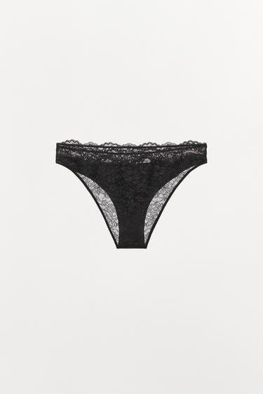 COMBINED LACE BRIEFS - Black by Zara