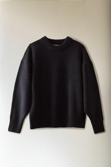 PULL LAINE MÉRINOS - bleu marine de Zara - Image 4