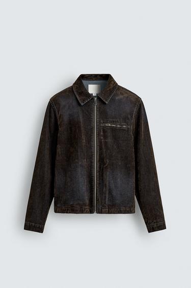 ქურთუკი ფლოკირებული ხავერდი - Zara-ს Brown