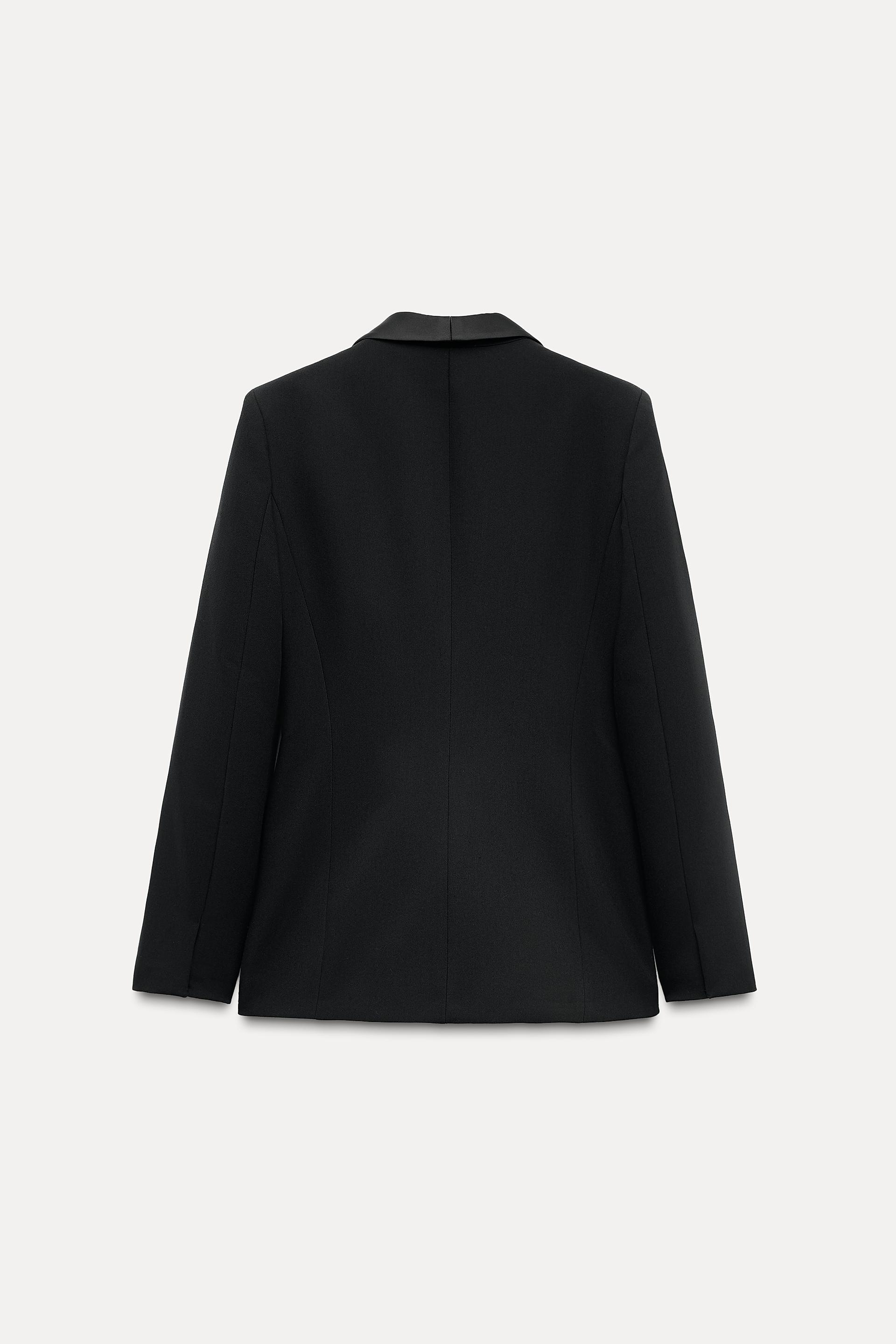 SATIN EFFECT LAPEL TUXEDO JACKET - Black | ZARA United States