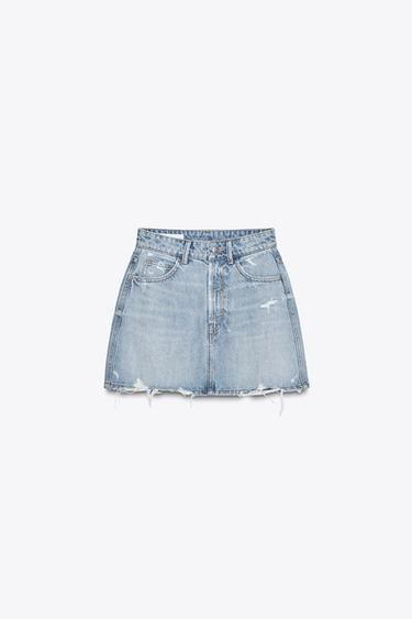 DENIM MINIROK TRF - Lichtblauw van Zara