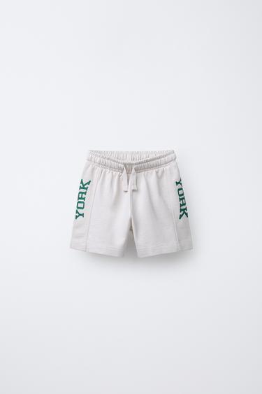 BERMUDA JOGGING TEXTO - Hielo de Zara