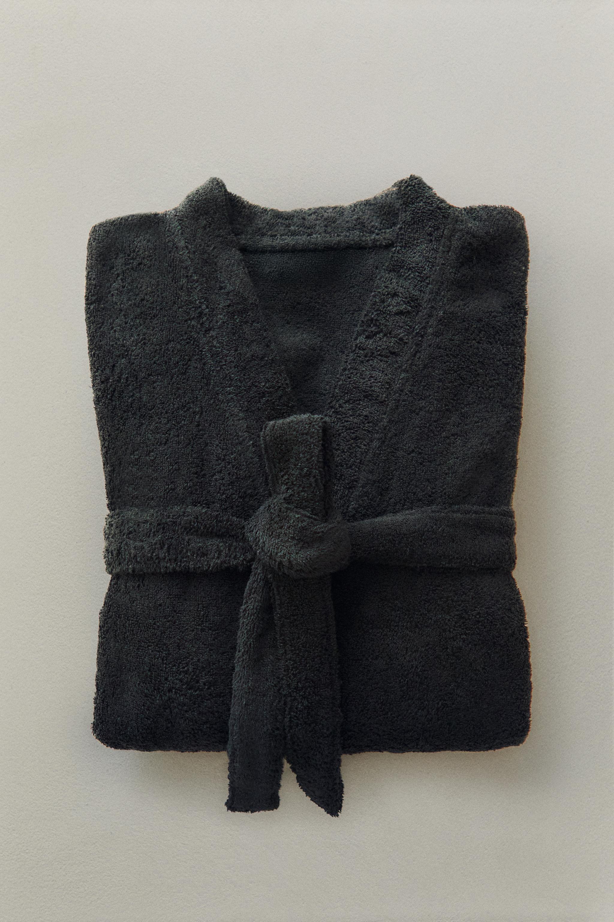 PREMIUM COTTON BATHROBE (420 GXM²) — Black
