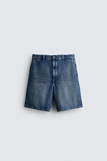 WAXED FINISH STRAIGHT-LEG JEANS - Mid-blue by Zara