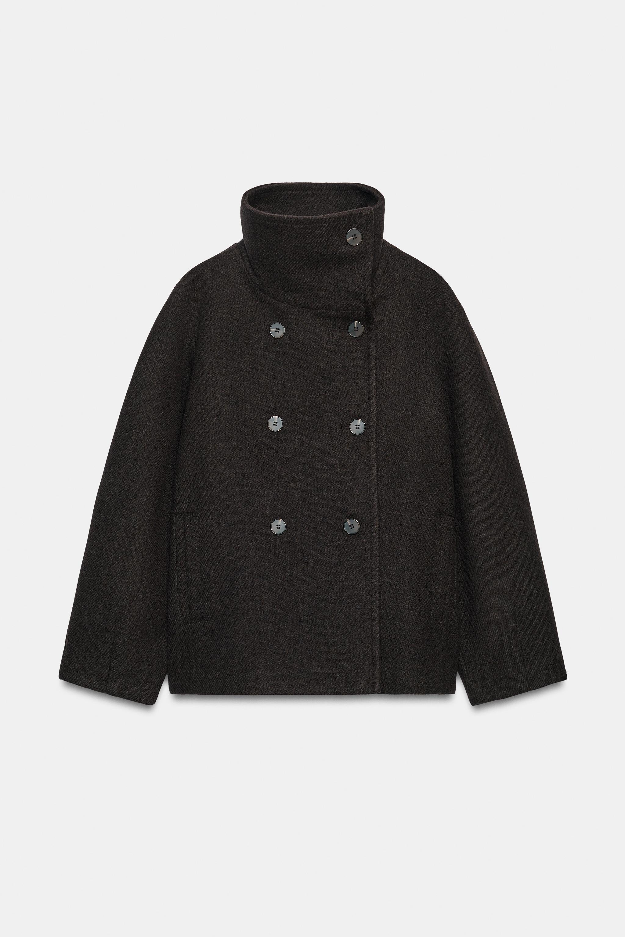 ハイネックショートコート - ブラウン | ZARA Japan / 日本