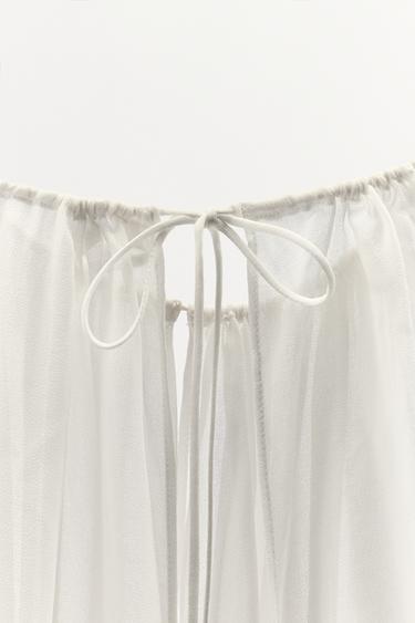 ASYMMETRIC LONG CAPE - Ecru by Zara - Image 4