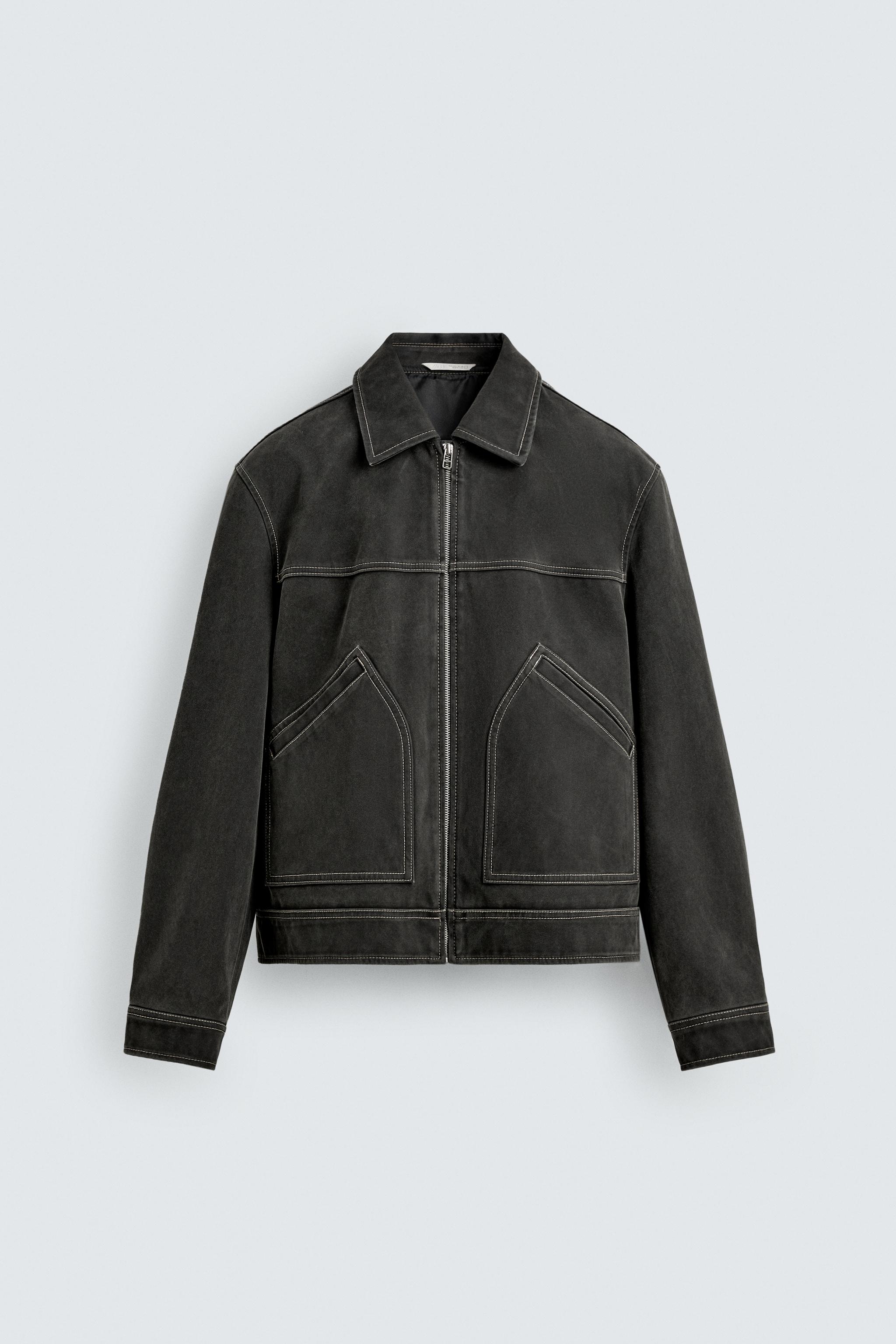 BLOUSON EFFET DÉLAVÉ SURPIQÛRES