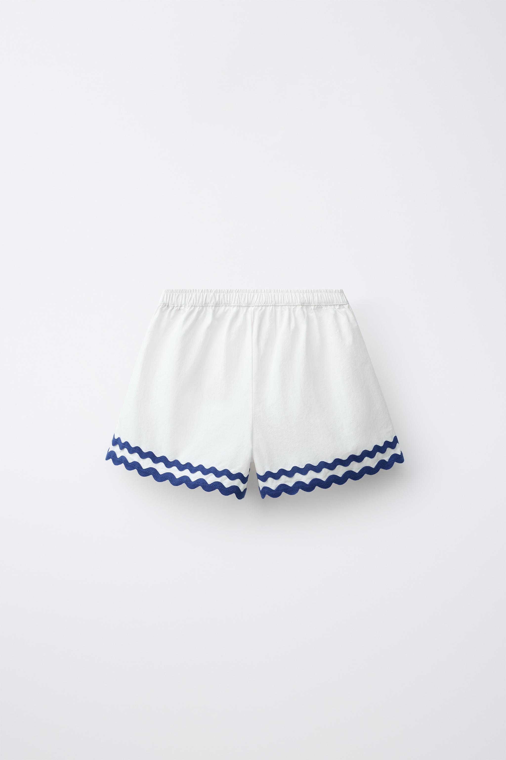 SHORT EN POPELINE ONDULÉE AVEC CONTRASTE CASA LAWA X ZARA KIDS