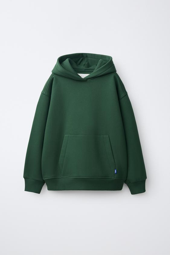 PLAIN HOODIE - Bottle green by Zara - Image 0