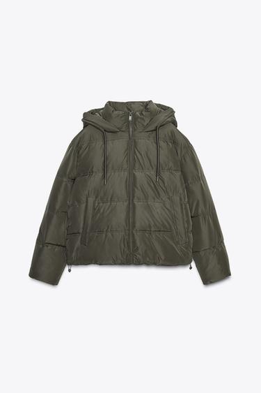 SHORT HOODIE WATER AND WIND PROTECTION ANORAK - Khaki by Zara - Image 4