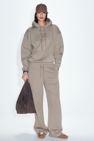 SUDADERA OVERSIZE ETIQUETA - Gris topo de Zara