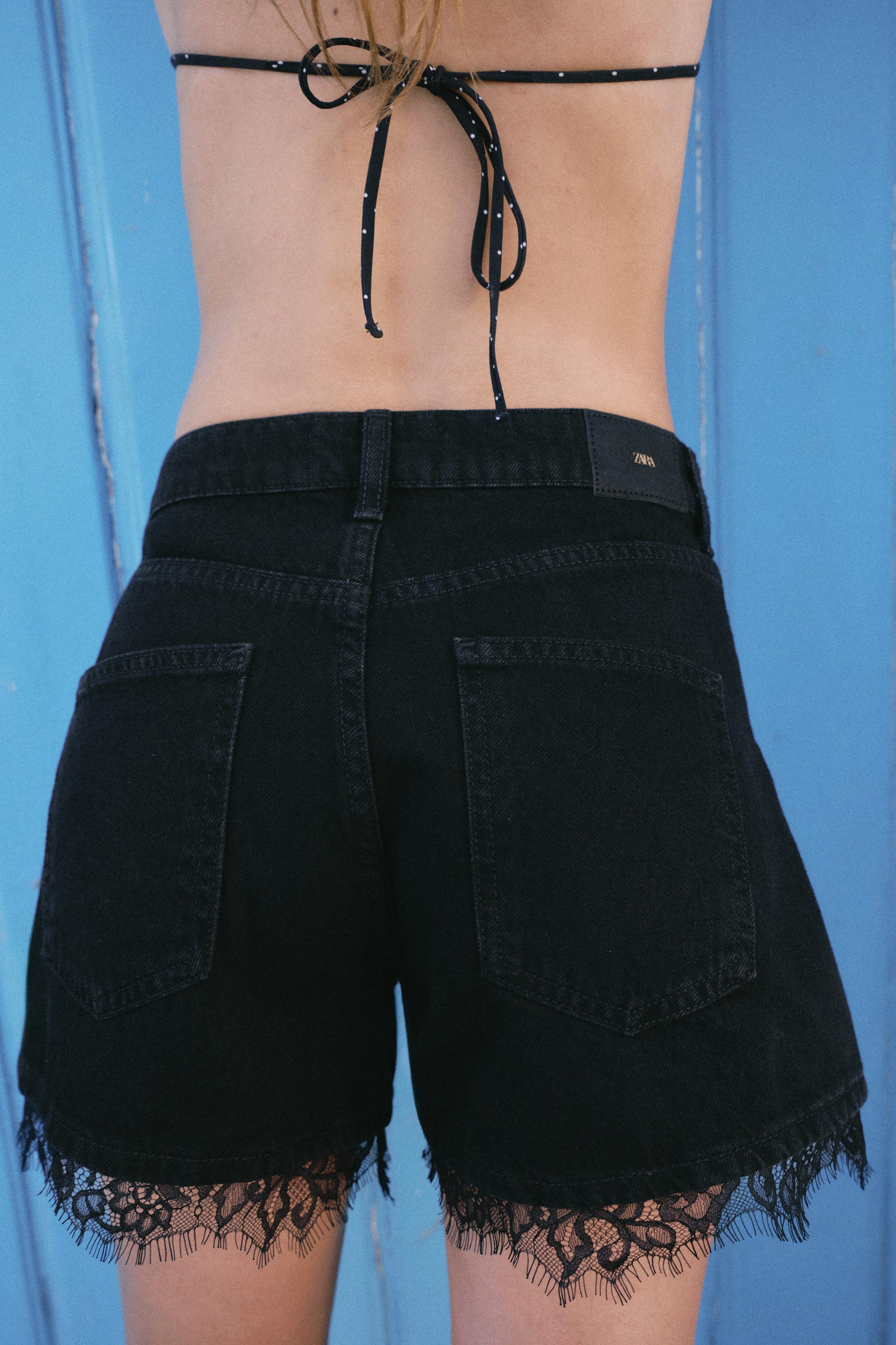 Z1975 LACE DENIM SHORTS
