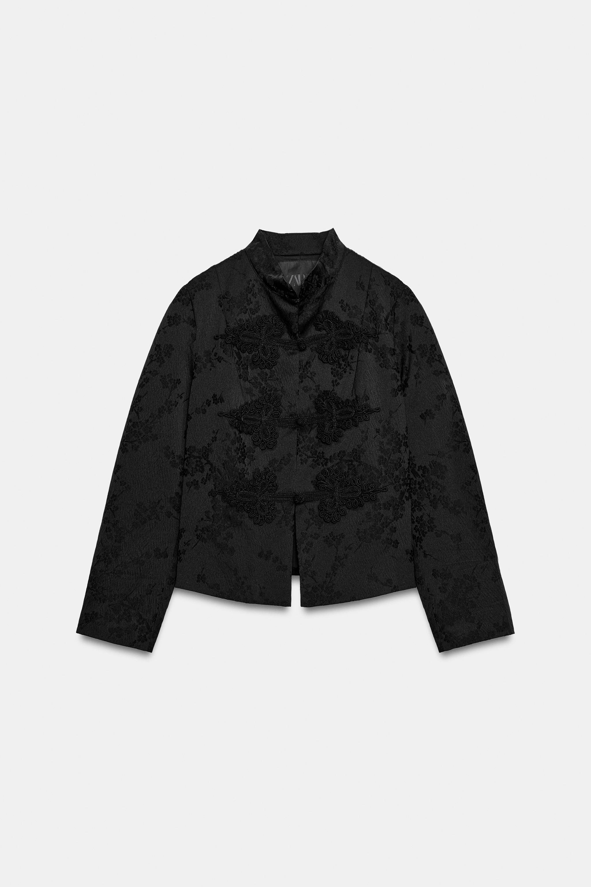 Женские куртки Zara ZW COLLECTION JACQUARD JACKET WITH FROG FASTENINGS — фото 7