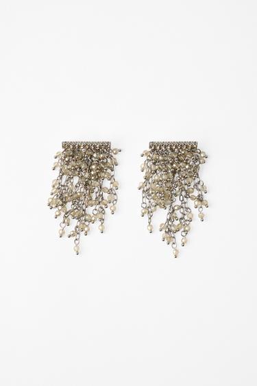 Zara SPARKLY CASCADE EARRINGS - Silver