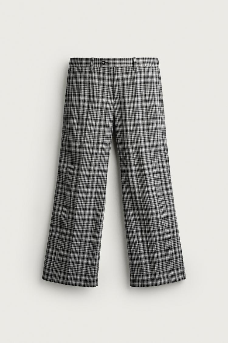 Pantalon flare fit cuadros