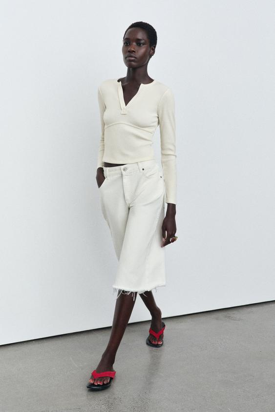 RIBBED LONG SLEEVE T-SHIRT