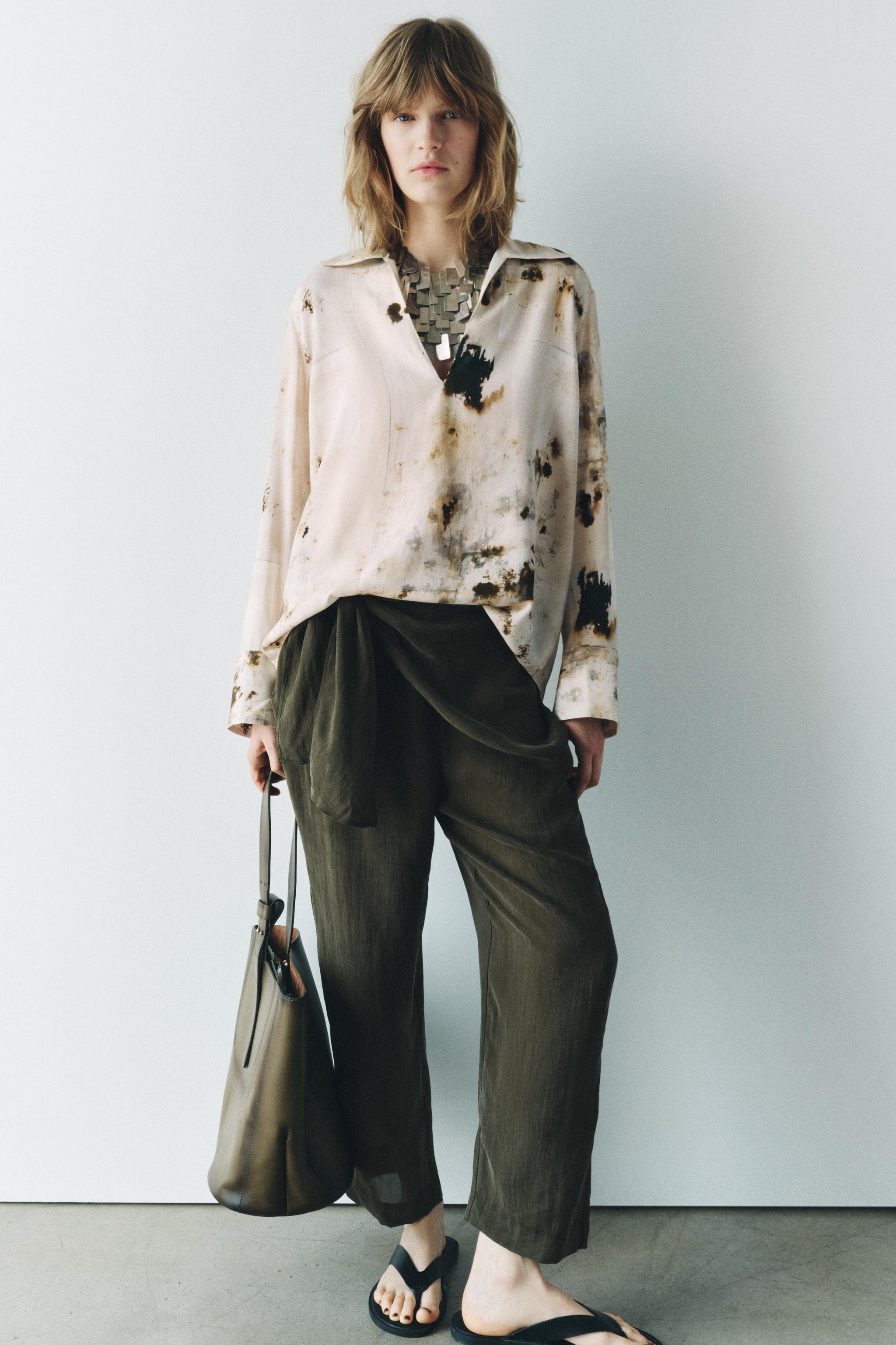ZW COLLECTION クロップドシャツ - ブラック | ZARA Japan / 日本