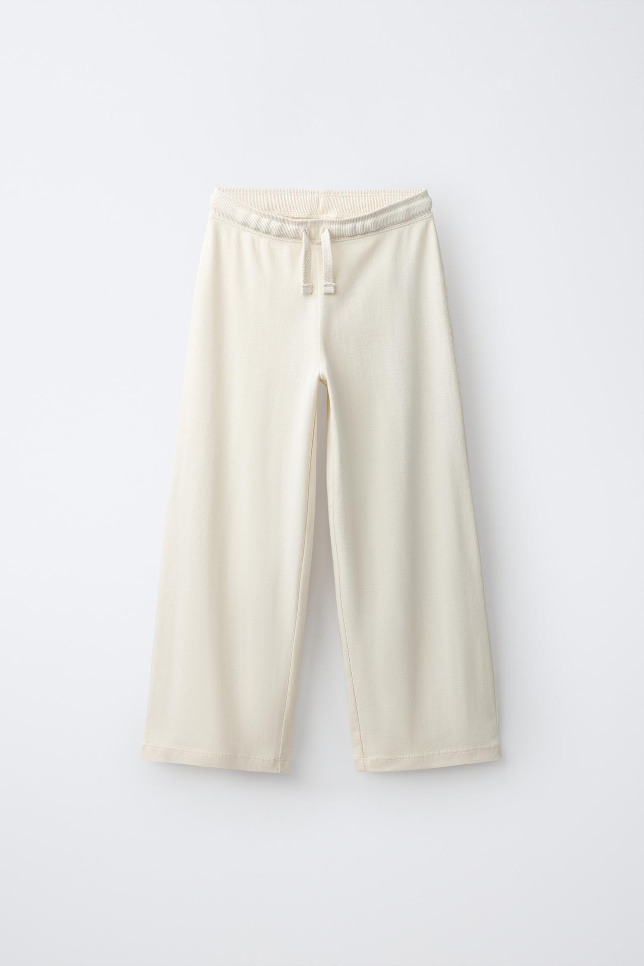 WIDE-LEG PANTS — Ecru