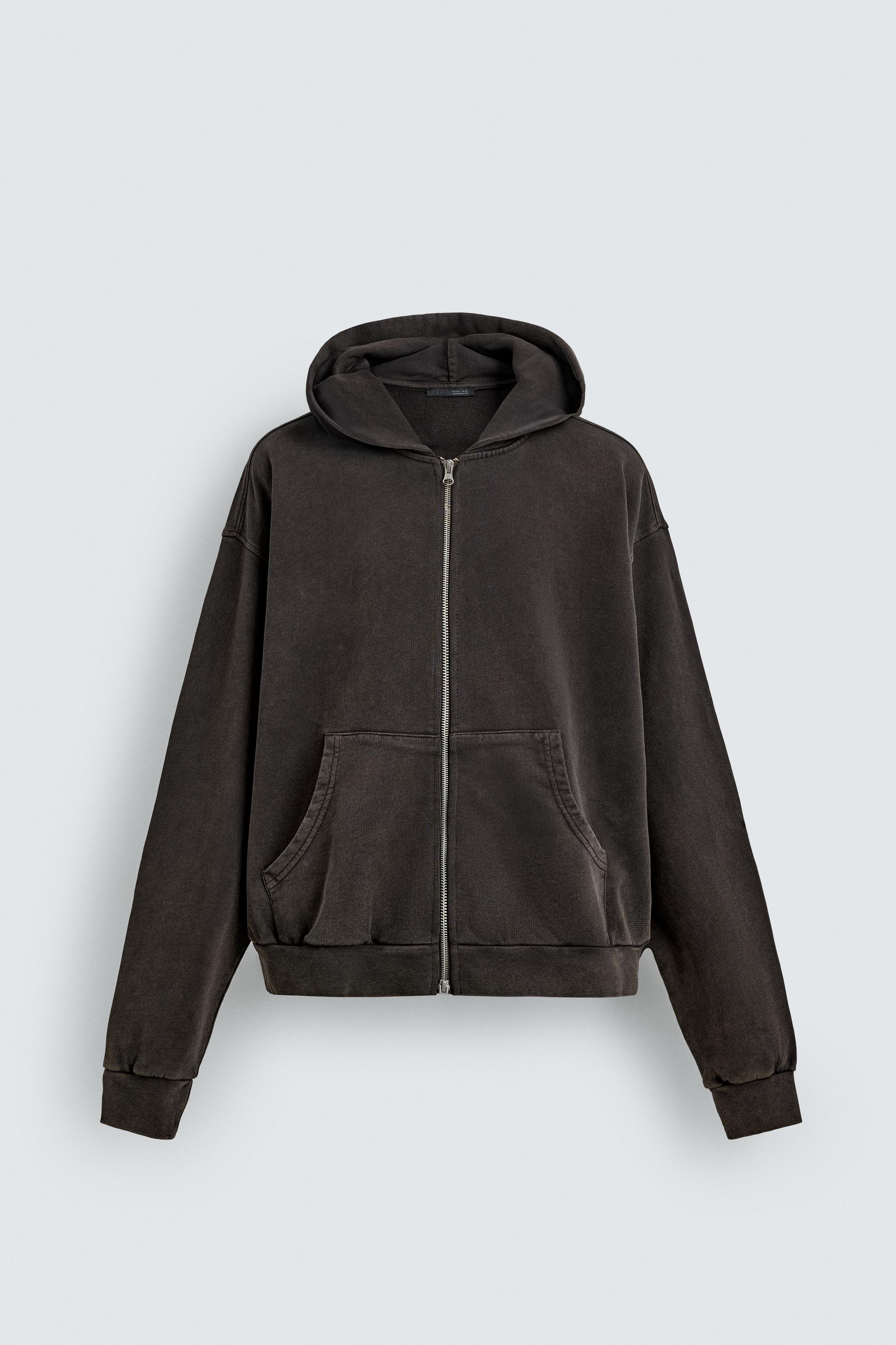 ウォッシュドジップアップフーディ - ブルー/スチール | ZARA Japan / 日本