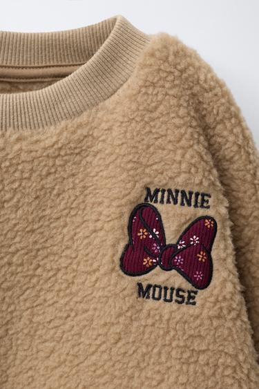 EMBROIDERED FAUX SHEARLING MINNIE MOUSE © DISNEY SWEATSHIRT - Light beige by Zara - Image 2
