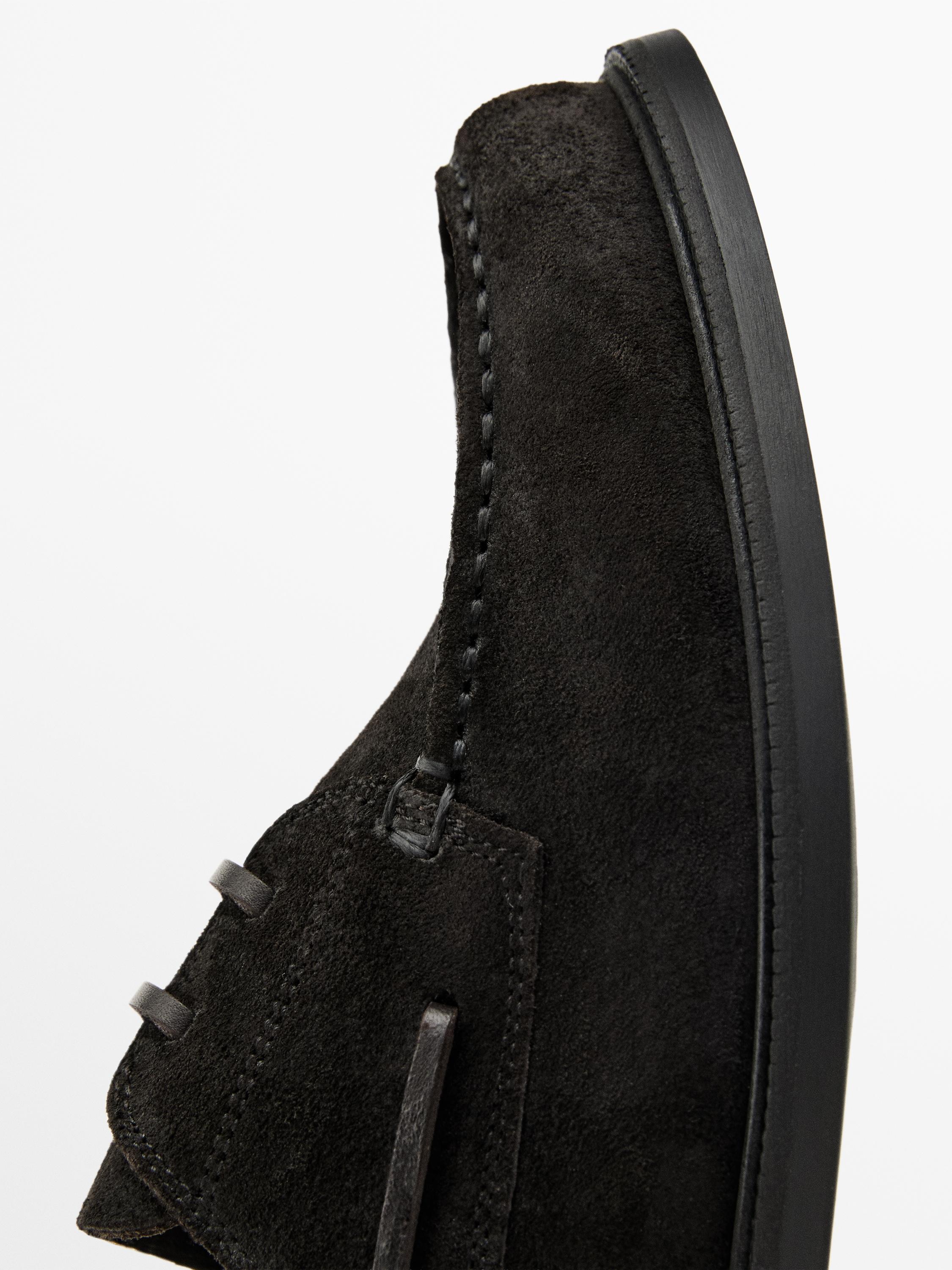 Mocassins bateau en croûte de cuir - LIMITED