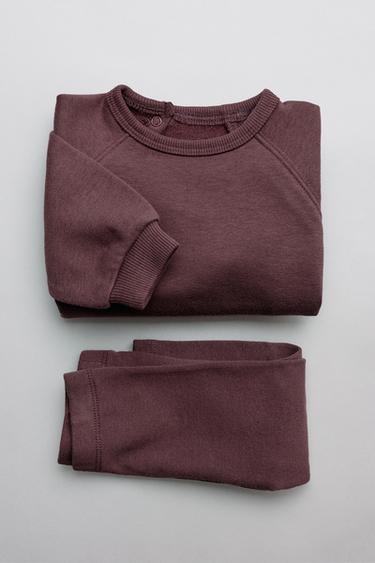 PLAIN SWEATSHIRT AND LEGGINGS SET - Aubergine by Zara