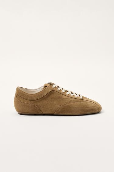 ULTRA-THIN SOLE LEATHER TRAINERS - Brown by Zara