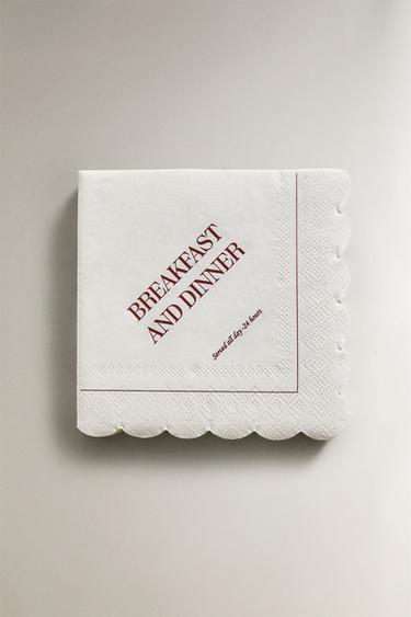 朝食ペーパーナプキン（x 20 セット）ホワイトZaraの朝食ペーパーナプキン（x 20 セット） - ホワイト 