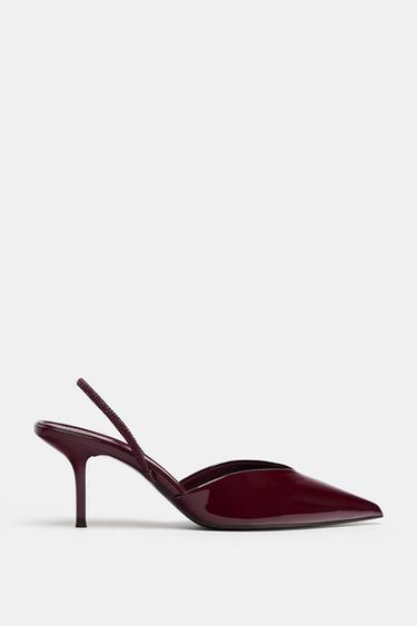 STILETTO HEEL MULES - Burgundy Red by Zara