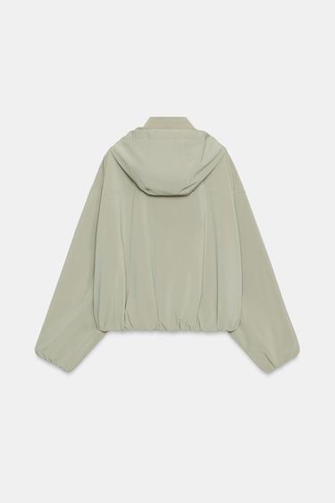 BLOUSON ENGOMMÉ À CAPUCHE - Kaki de Zara - Image 9