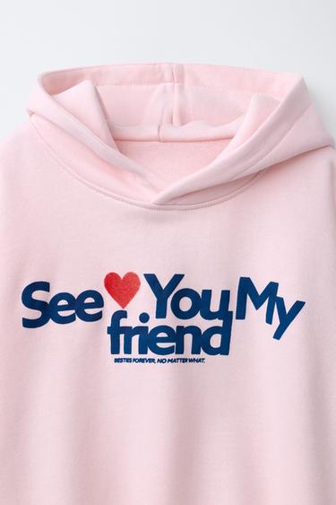 HEART PRINT HOODIE - Pink by Zara - Image 2
