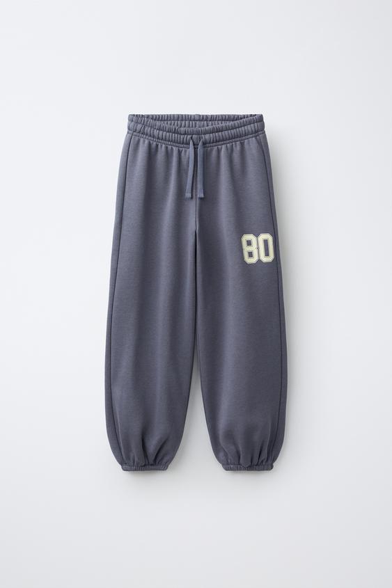 PANTALÓN DE FELPA SPORT VARSITY - Azul lavado de Zara - Imagen 0