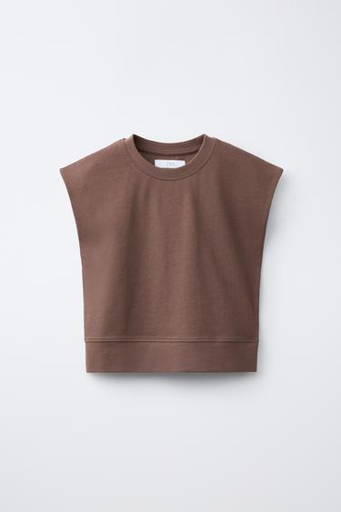 CAMISETA LISA HEAVY WEIGHT - Marrón de Zara