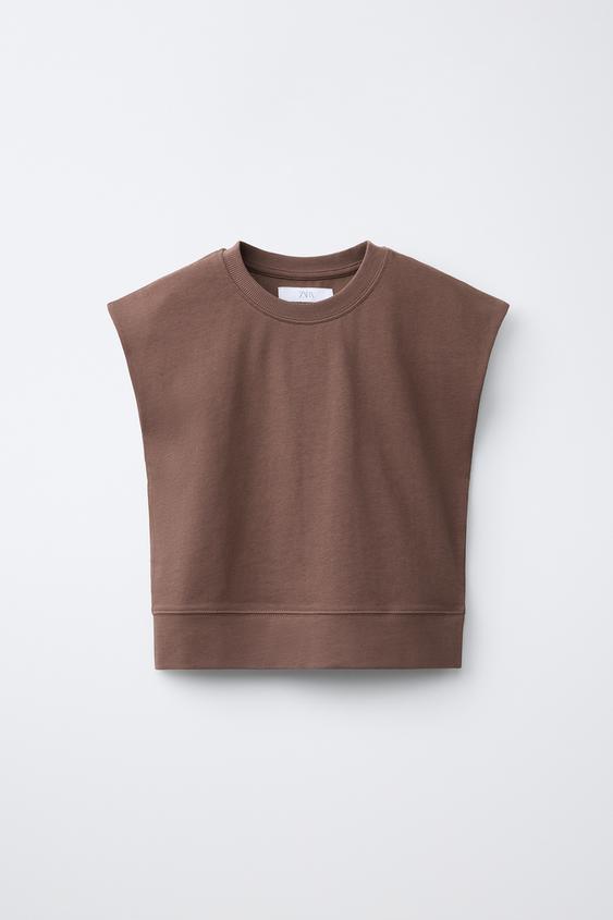 CAMISETA LISA HEAVY WEIGHT - Marrón de Zara - Imagen 0