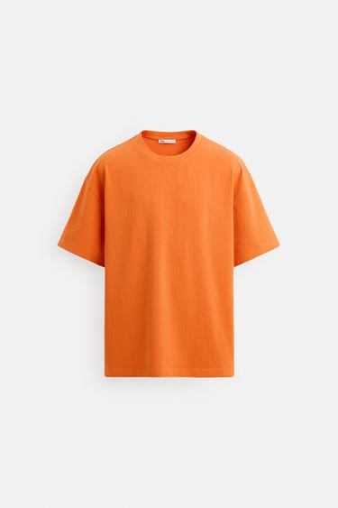 BASIC HEAVY WEIGHT T-SHIRT - Orange by Zara
