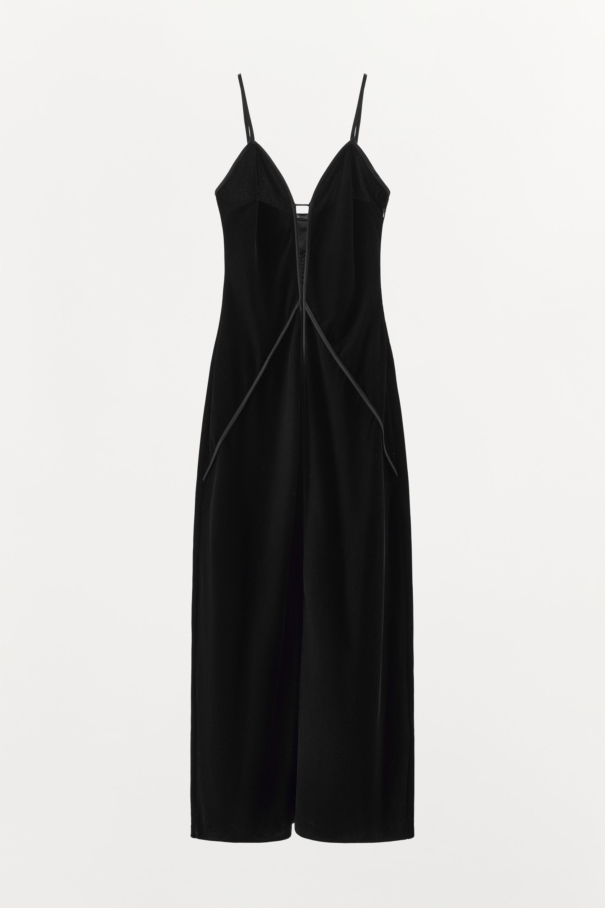 VELVET STRAP DRESS - Black | ZARA United States VELVET STRAP DRESS - Black | ZARA United States
