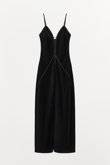 VELVET STRAPPY DRESS - Black by Zara - Image 0