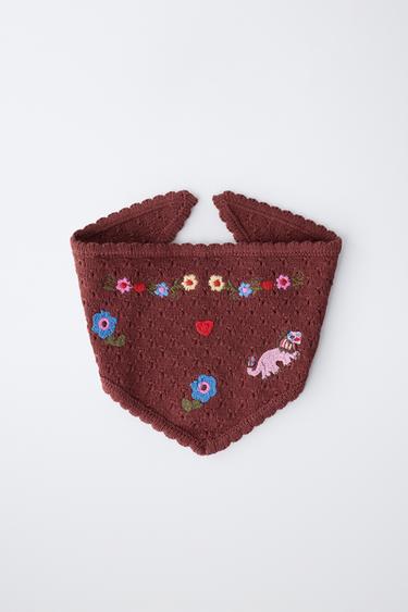 BANDANA EN MAILLE BRODÉ SISSEL EDELBO X ZARA KIDS - Marron de Zara - Image 3