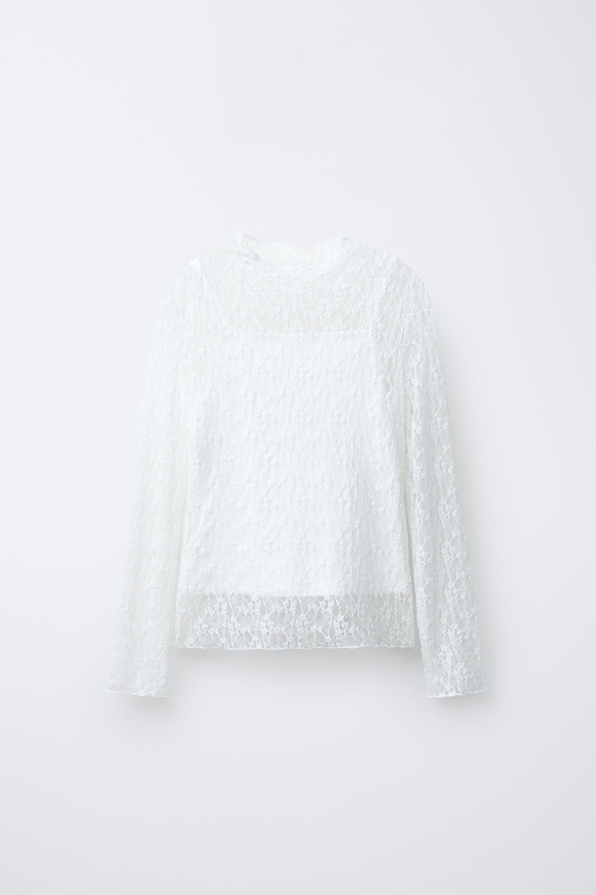 ダブルレースTシャツ - ホワイト | ZARA Japan / 日本