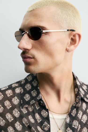 FLOWING GEOMETRIC PRINT SHIRT - Brown by Zara - Image 4