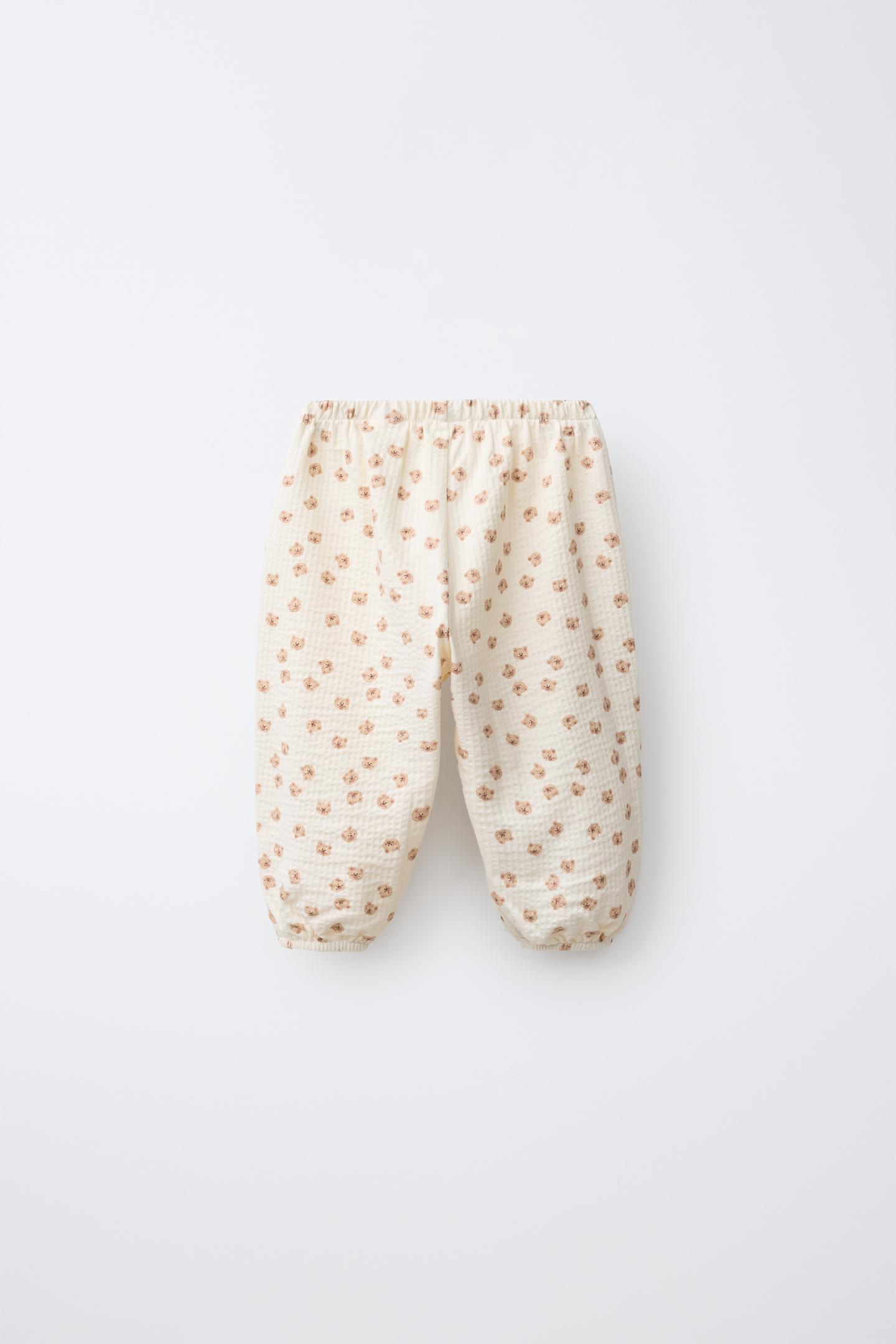Детские брюки Zara Textured Teddy Bear Print Trousers, цвет: Серо-коричневый коричневый — фото 2