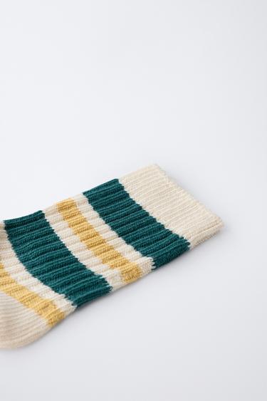 LONG STRIPED SOCKS - Green stripe by Zara - Image 2
