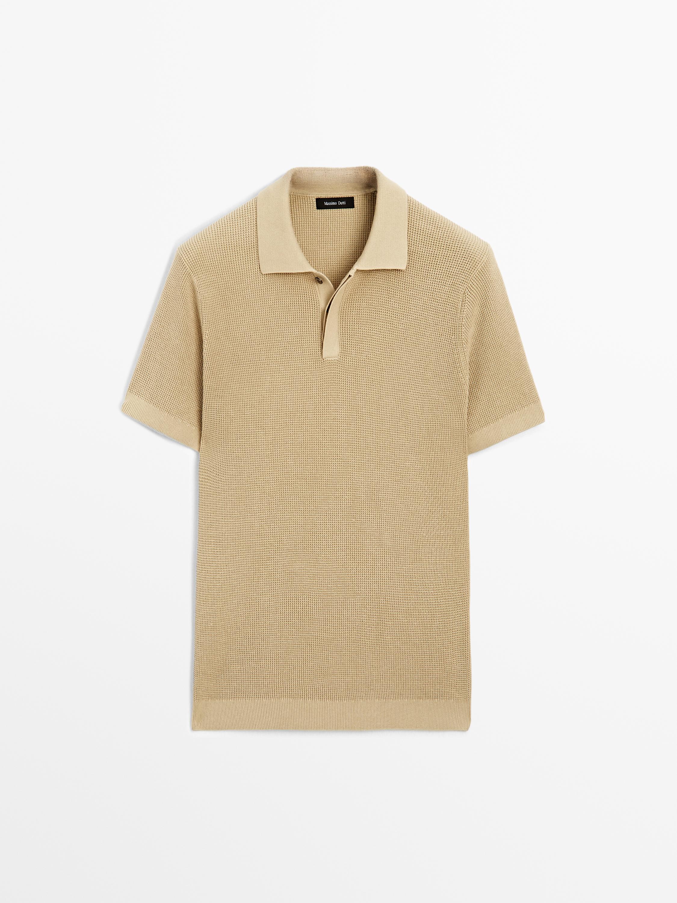 Polo en maille texturée de coton
