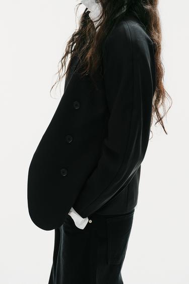 VESTE CROISÉE VOLUME - Noir de Zara - Image 2