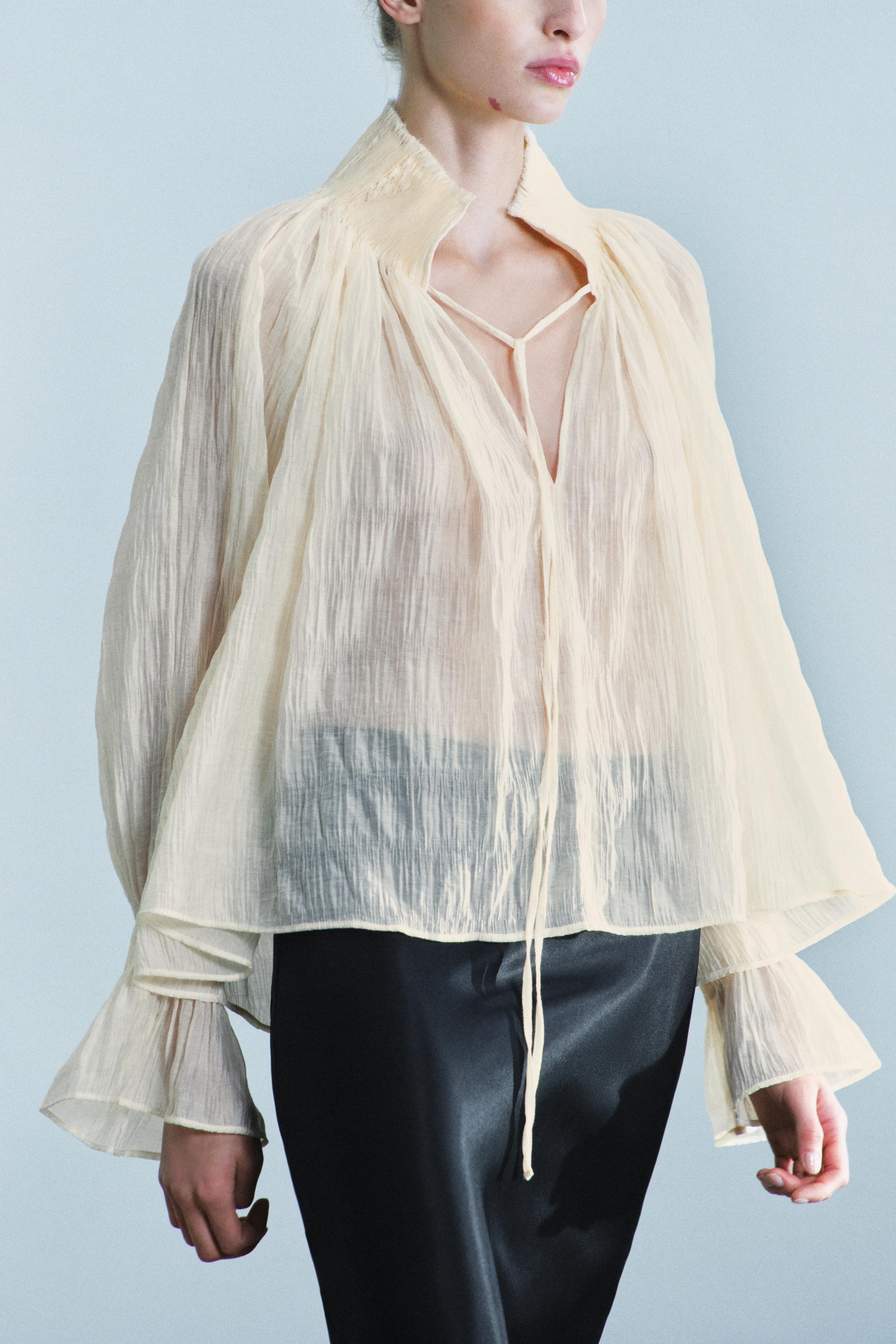 ZW COLLECTION LYOCELL-BLEND RUCHED BLOUSE