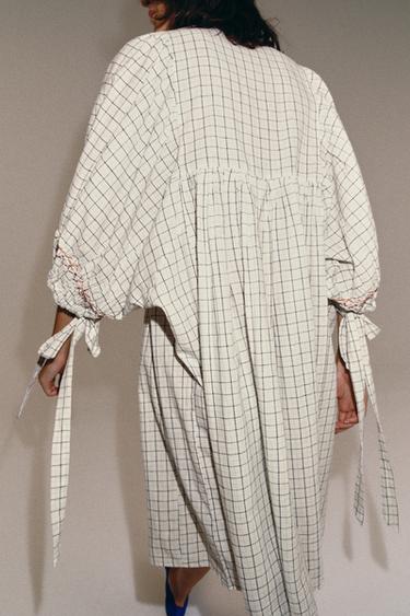 ZW COLLECTION LINEN BLEND MIDI DRESS - Multicoloured by Zara - Image 2