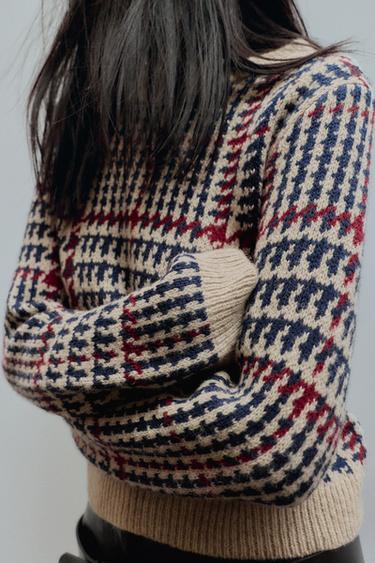 HOUNDSTOOTH WOOL JUMPER - Multicoloured by Zara - Image 2