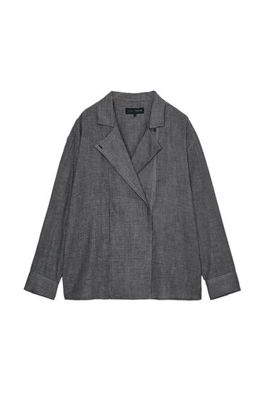 قميص مربعات ZW COLLECTION - أسود / أبيض الخاص بـ Zara