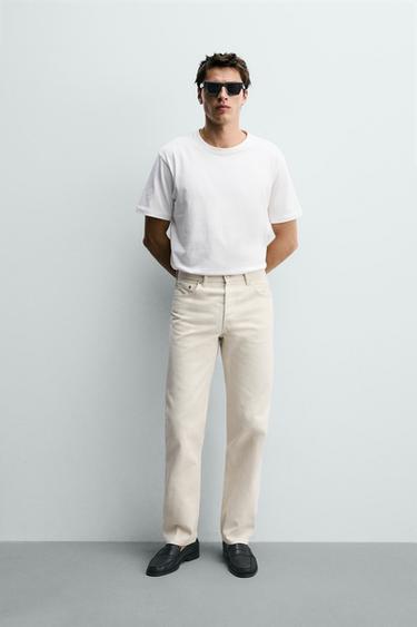 JEANS STRAIGHT FIT - Bianco sporco di Zara